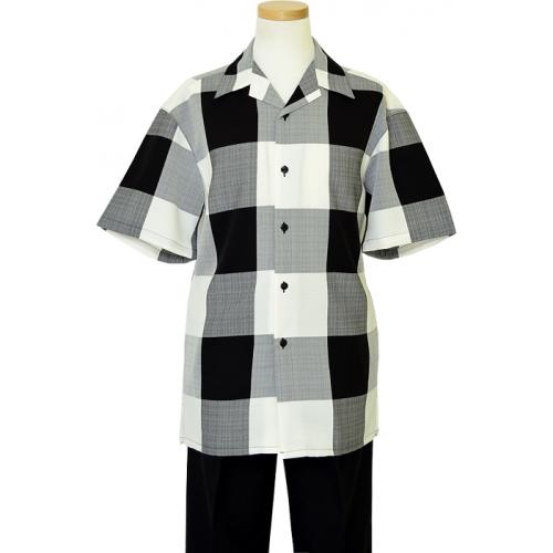 Montique Black/Cream/Grey Checkerboard  2 Piece Outfit  541